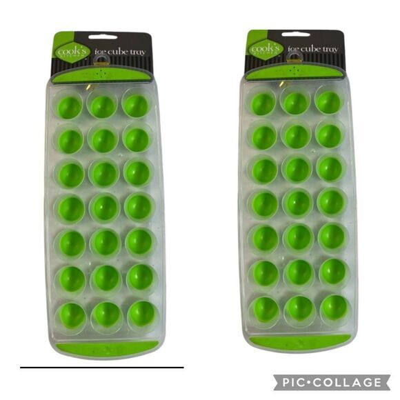 NWT Cook's Kitchen Green Ice Cube Tray 21 Small Dome Ice Cubes/Snack Pack of 2 - Picture 1 of 9